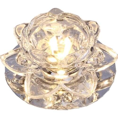 Modern Sunflower Crystal 3W Corridor Downlights Living Room lobby Ceiling Lamp Crystal Flower Hallway Cabinet Ceiling Lamp