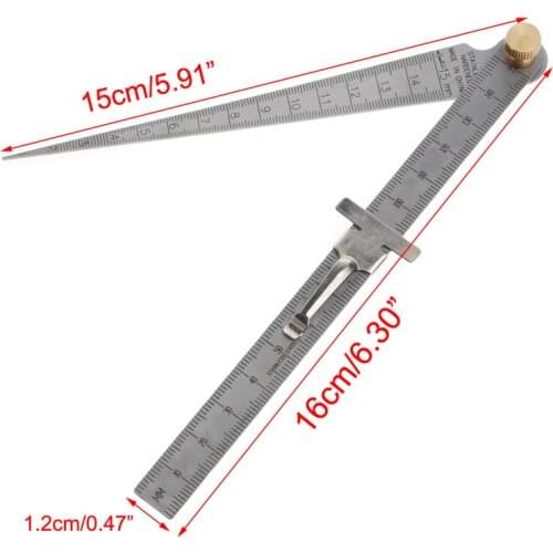 Welding Taper Feeler Bore Gauge Gage Stainless Steel Depth Ruler Hole Inspection