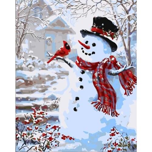 Tetasal DIY Painting by Numbers For Adults Kits Gift Digita Oil Paint Dropshipping On Canvas snowman Home Decoration