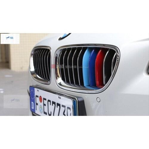 Lapetus Tricolor Front Grille Racing Grill Cover Trim 3 Pcs / Set Fit For BMW 5 Series F10 2014 2015 2016 Auto Accessories