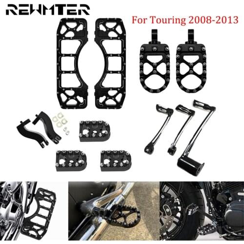 Driver Floorboards Rear Footrest Footpeg Mount Brake Arm Toe Heel Shifter Shift Lever Shifter Pegs For Harley Touring FLHR 08-13