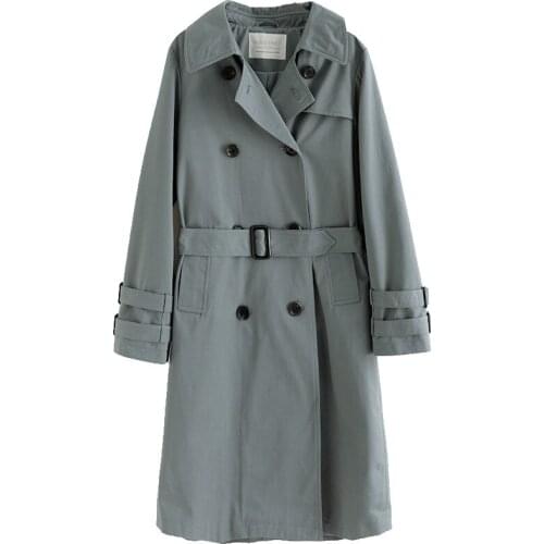 2021 Fashion Windbreaker Women Long Coat New Spring Autumn Temperament Solid Single-breasted Long-sleeved Women Trench Coat