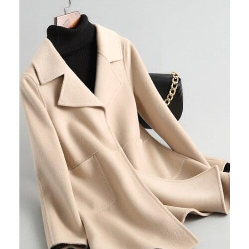 2020 Spring Wool Women Pink Korean Coat Female Jacket Double-sided Coats and Jackets Outwear Abrigo Mujer KQN38030-1 KJ2323