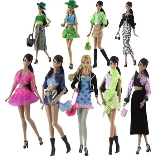 1/6 Fashion Tank Vest Coat Skirt Handbag Dress for Barbie Doll Clothes Outfits Sets Party Gown 11.5" Dolls Accessories Baby Gift