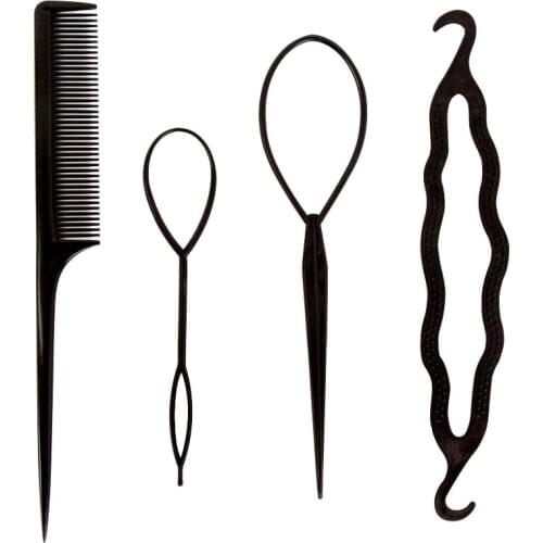 1 set Salon Ponytail Creator Plastic Loop Styling Tools Pony Tail Clip Hair Braid Comb Maker Styling Tool AppliancesHair Care