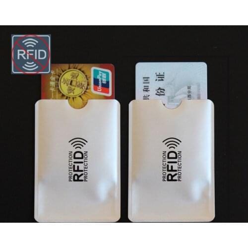 10 pcs/set) Anti Scan RFID Blocking Card Sleeve Credit Debit Cards Protection Pouch Security ID Blocker Aluminum Foil Holder