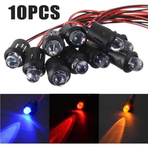 10pcs Ultra Bright 12V LED Water Bulbs 10mm Pre-Wired Constant LED Ultra Bright Water Transparent Bulb 4 Colors