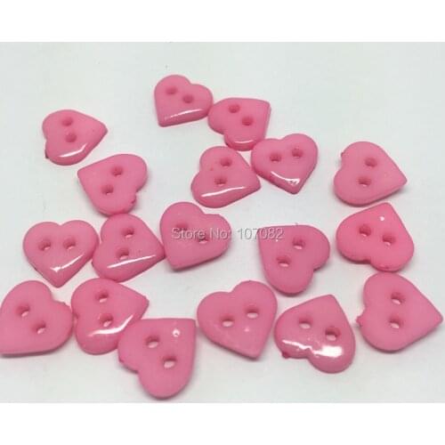 1000pcs 10x11mm Nylon Heart Shaped Pink Buttons Sewing Accessories Scrapbooking Embellishments Cardmaking