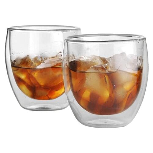 2PCS/LOT 2016 New double layers 250ml glass drinking cup, exquisite handcrafted double-wall heat resistant tea cup J1014