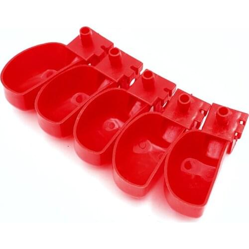 50 Pieces Poultry Water Cups for Bird Pigeon Chick Feeder Drinking Red Bowl Feeding Tools Watering System