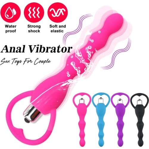 Anal Vibrator Sex Toy for Women Anal Beads Vibrators Gay Prostate Massage Smooth Butt Silicone but plugs Sex Toys for Couple