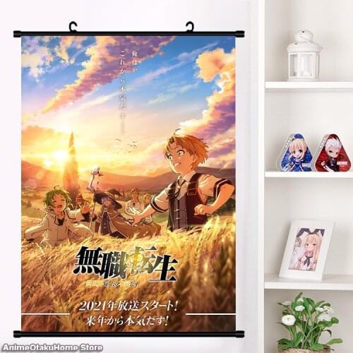Anime Mushoku Tensei: Isekai Ittara Honki Dasu Rudeus Greyrat Cosplay Wall Scroll Mural Poster Wall Hang Poster Home Decor Art