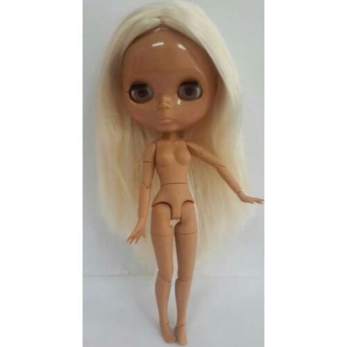 Free shipping Nude BLYTH with Dark skin, white hair