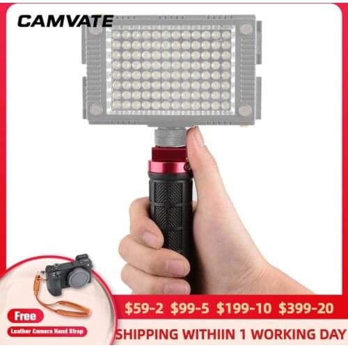 CAMVATE Rubber Multifunctional Handle Grip With Hot/Cold Shoe Mount For LED Lighting,TTL Flashlight,Monitor,Video Light Mounting