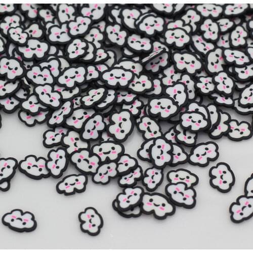 Wholesale Factory Price Kawaii Smiling Cloud Polymer Clay Slices Happy Cloud Slices Sprinkles 3D Nail Art Stickers