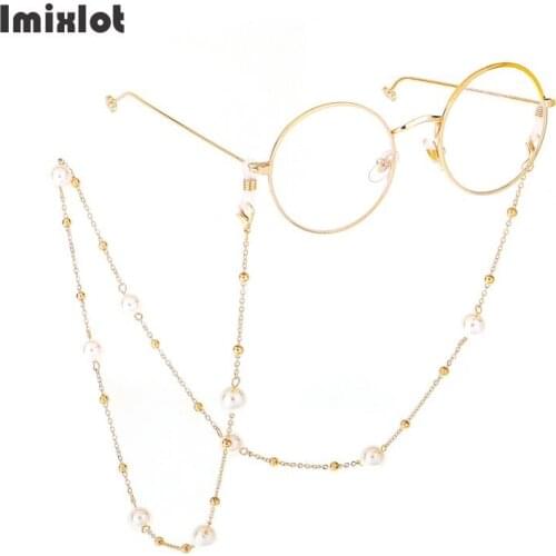 Fashion Chic Womens Simulated Pearl Eyeglass Chains Sunglasses Reading Beaded Glasses Chain Eyewear Cord Lanyard Necklace #0335