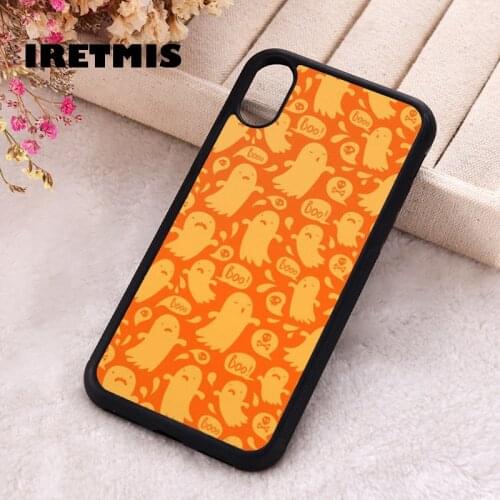 Iretmis 5 5S SE Phone Cover Case for iPhone 6 6S 7 8 Plus X Xs XR 11 12 Mini Pro Max Rubber Silicone Halloween Ghost Pattern