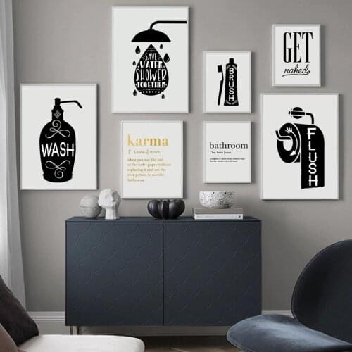 Bathroom Decor Poster Daily Necessities Toiletries Creative Pictures Canvas Painting Toilet Bathroom Home Decoration Wall Art