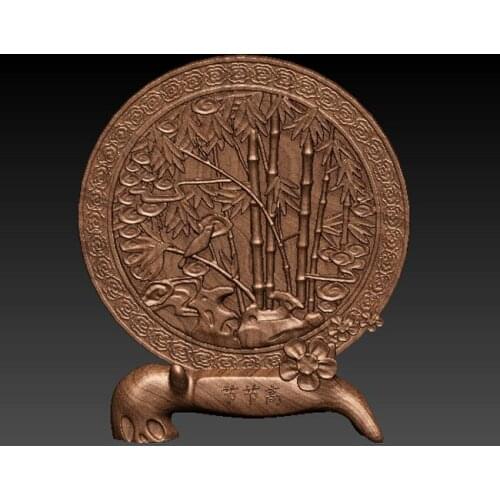 Home art ornaments Bamboo relief 3D model for cnc 3D carved figure sculpture machine in STL file