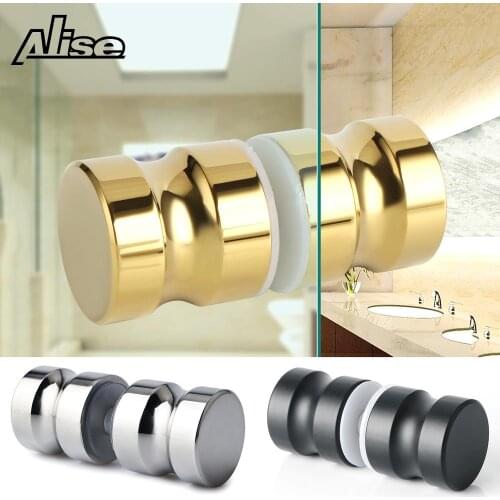 304 Stainless Steel Door Handle Single Glass Door Knob Bathroom Shower Cabinet Handle 3-16mm Screw Home Hardware