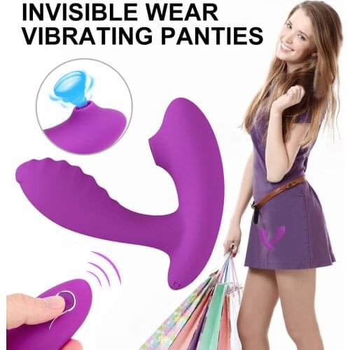 Wear Dildo Sucking Vibrators Female Masturbator G Spot Clitoris Stimulator Nipple Suck Orgasm Remote Control Vibrator Sex Toys