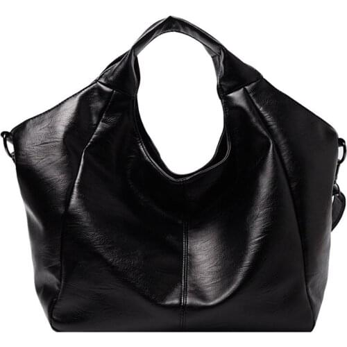 Geestock Handbag for Women Large Capacity Soft PU Leather Hobo Shopper Female Casual Tote Bags Korean Half Moon Bags