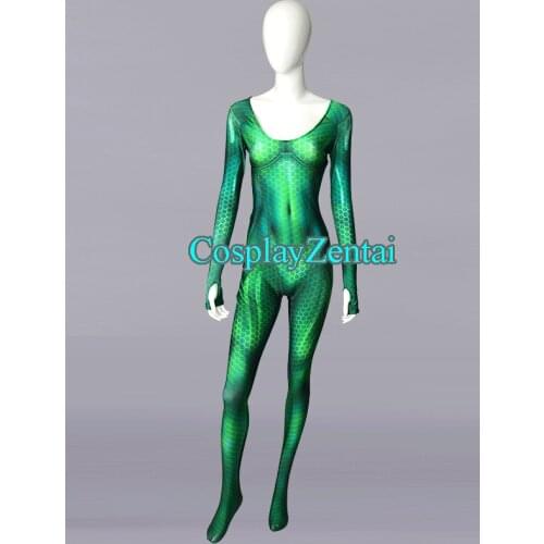 Quinn Mera Cosplay Costume 3D Printing Spandex Female Superhero Zentai Suit