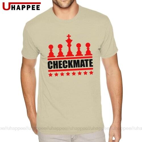 Cool International Chess Checkmate T-Shirt Mens Custom Printing Short Sleeves Soft Cotton Crew Neck Shirt
