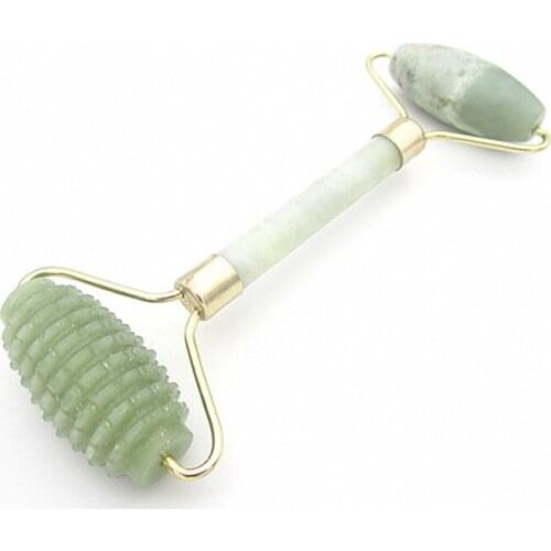 Face Natural Jade Roller Trigger Point Dual-head Massage V Slimming Acupoint Rolling Brush Health Care Tool Body Therapy