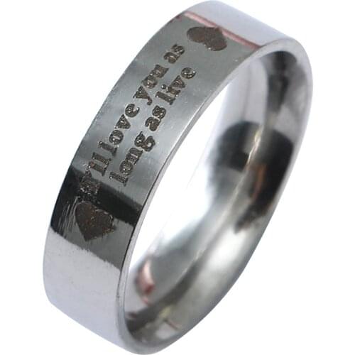 Fashionable Stainless Steel Ring Men Women Simple Wedding Engagement Silver Color Jewelry For Female Birthday Gift Wholesale