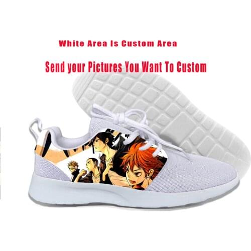 2019 Hot Cool Fashion FunnyHigh Quality Sneakers Handiness Casual Shoes For Men Women 3D Print Anime Haikyuu Volleyball Juvenile