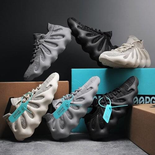 Men High Top Light Running Shoes , Men Sneakers , Flame Shape Sock Shoes , Driving Shoes , Slip on Volcano Sport Shoes