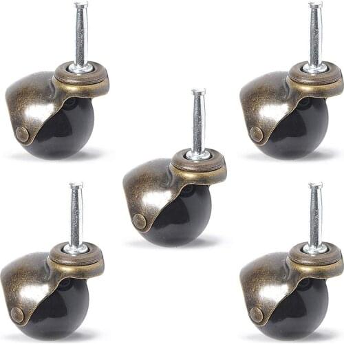 5PCS New 2 inch Swivel Furniture Caster Wheel Antique Ball Caster with Long Stem Total 330lbs Capacity for Furniture Replacement