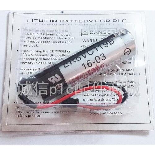 4Pcs/Lot New ER6V ER6VC119B 3.6V 2000mAh PLC Battery With Black Plug Free Shipping