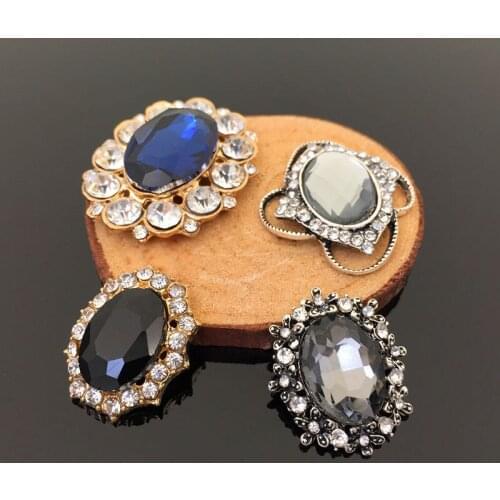 Oval Rhinestone Crystal Flatback Button embellishment For Hair Flower Wedding Invitation DIY Button