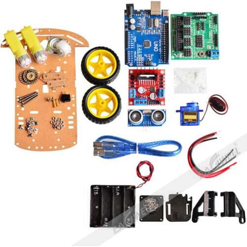 RCTOYFUN Chassis+Wheel+DC Gear Motor+Code Sisc Gun+Fastener+Caster+Battery Box Etc DIY RC Smart Toy Car Mechanical Structure Kit