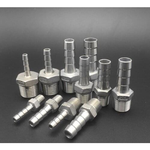 1 PCS Stainless steel pagoda joint pipe fitting 1/4" 1/2" 1/8" 6mm 8mm 10mm 12mm hardware plumbing pipe fittings hose nippler