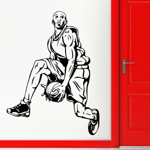 Basketball Sports Wall Decal Vinyl Basketball Player Wall Sticker for Fans Decor Home Interior Room Decoration Accessories X718