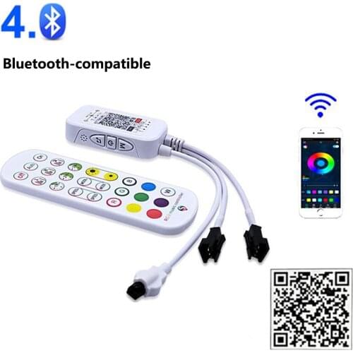 WS2812 Bluetooth-compatible Music Control DC5-24V 24key IR Remote Controller For WS2812B WS2811 SK6812 LED pixel light strip