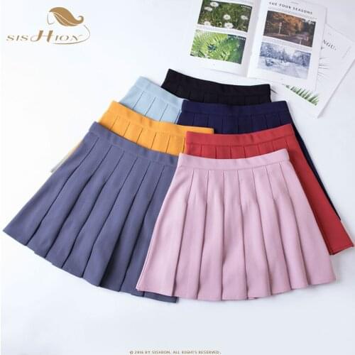 SISHION Girl Pleated Tennis Skirt WF0255 High Waist With Underpants School Uniform Women Teen Cheerleader Badminton Summer Skirt