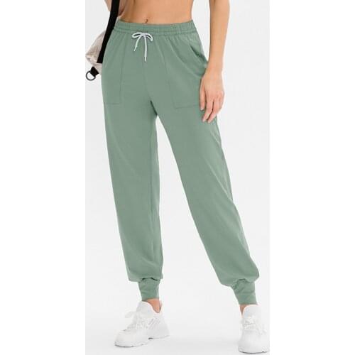 Women Loose Leisure Drawstring Beam Feet Running Quick-Dry Gym Leggings Yoga Pants High Waist Fitness Sports Clothes