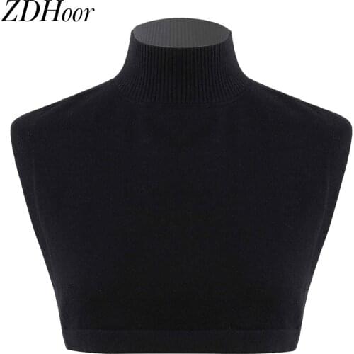 Womens Sweater False Collar Turtleneck Stand Fake Collar Half Shirt Blouse Faux Neck Cover Detachable Dress Coat Fake Neck Wrap