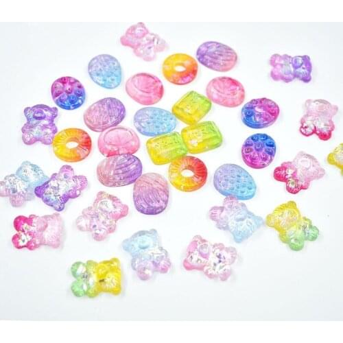 10Pcs Mini Bear Colorful Resin Flatback DIY Crafts Decoration Scrapbooking Phone Case Embellishments Diy Accessories