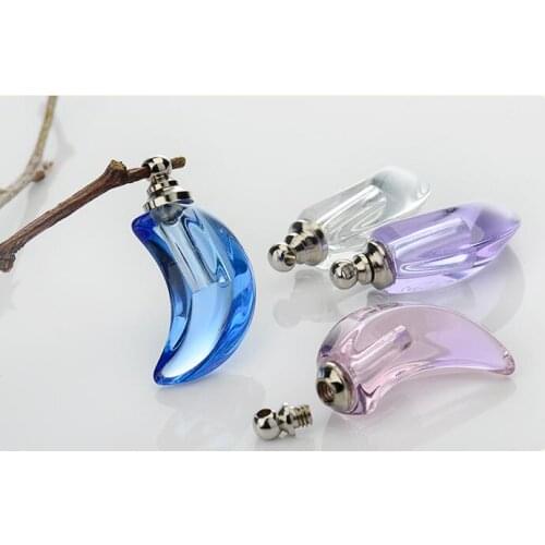 300pcs colorful moon Crystal Vial Pendant miniature wishing bottles SCREW CAP perfume oil bottle Rice Charms diy jewelry pendant