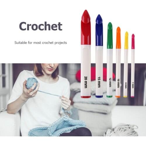 6pcs/set Handle Knitting Needles Aluminum Crochet Hooks for Weaving Sewing Crochet Knitting Needle Knitting Art Needles Thread