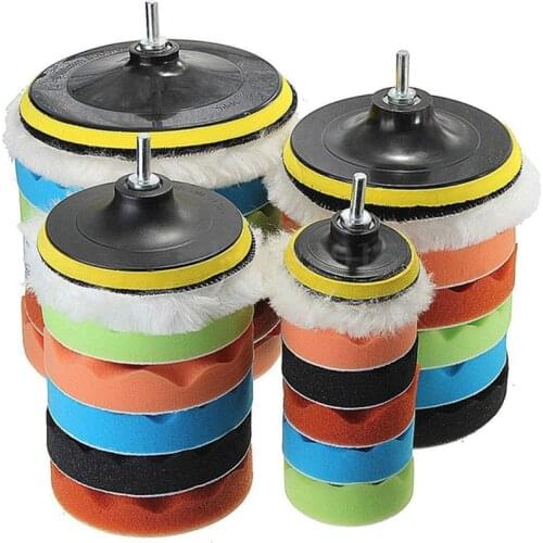 8pcs Car Polishing Sponge Pads Kit Foam Pad Buffer Kit Polishing Machine Wax Pads For Removes Scratches Wash Accessories