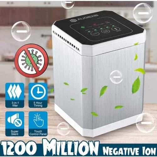 AUGIENB Air Purifier with HEPA Filter Mulit-function Negative Ion 5 Hour Timing Fresh Air Desktop Air Cleaner for Smoke Pollen
