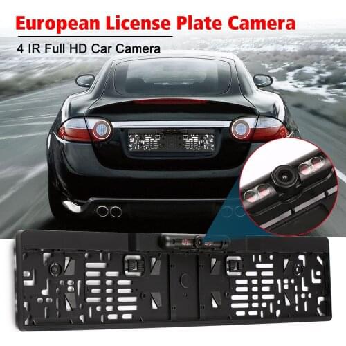 European License Plate Frame 4 IR LED Backup Camera Parktronic Reverse Car Rear View Camera IP68 Waterproof 170 Degree View New