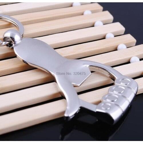 By dhl 100pcs Thumb Up Hand Keychain shaped Bottle Opener zinc alloy Silver Color Key Ring Beer Bottle Opener