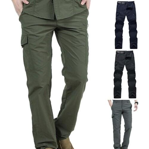 Fashion Men Outdoor Climbing Hiking Clothing For Multi-pockets Solid Quick Dry Streetwear Fit Male Tactical Long Pants Trousers